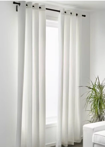Závěsy IKEA MERETE, 2 páry, bílá, 145x300 cm