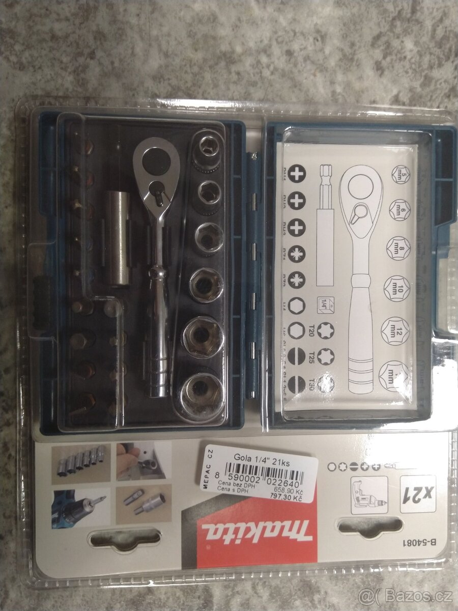 NOVÁ Gola 1/4" MAKITA 21ks