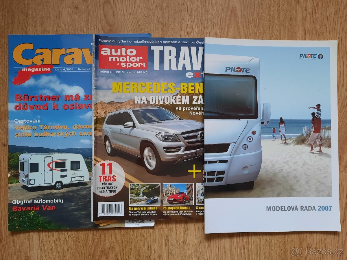 3 časopisy Caravan 2011, Pilote 2007, Travel Extra 2013