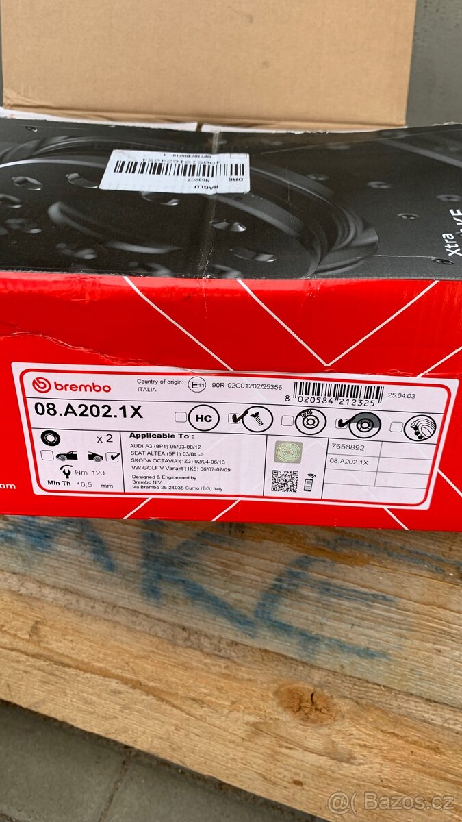 Brzdový kotouč zadní BREMBO XTRA LINE 08.A202.1X