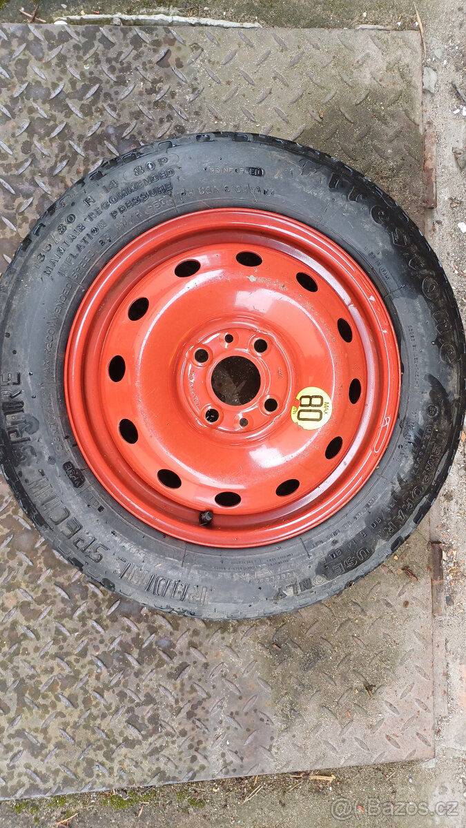 Dojezdová rezervní pneu 135/80 R14 ET43