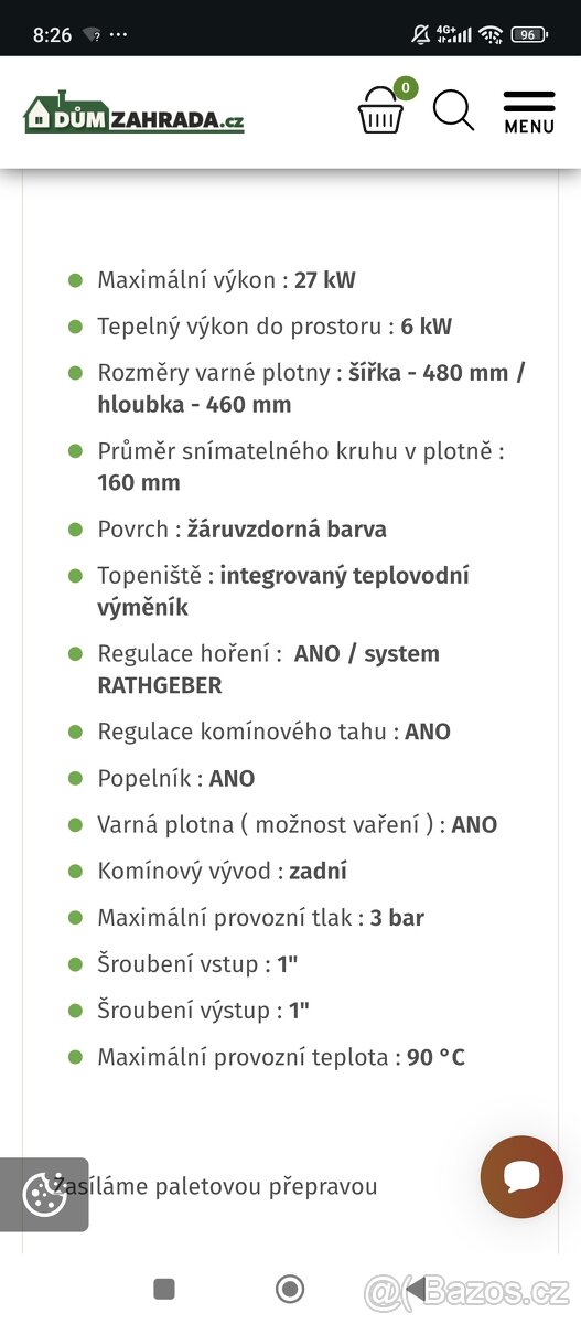 Krbová kamna s výměníkem