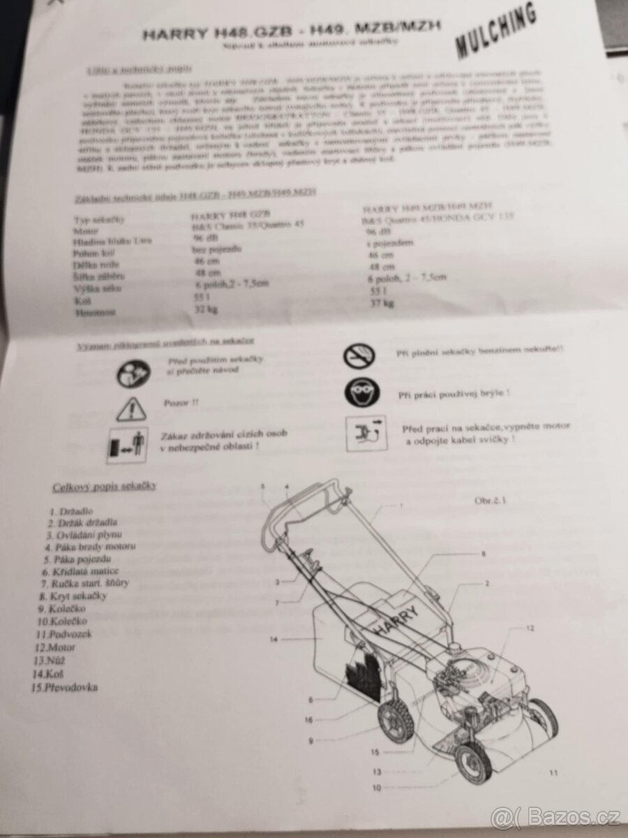 Sekačka na trávu motorová