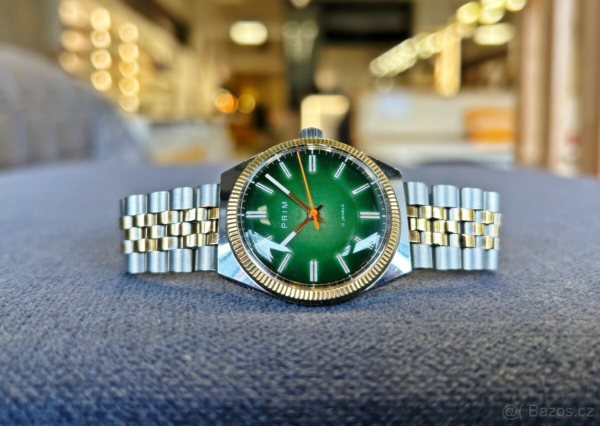 Československé Retro Vintage hodinky PRIM Ala Rolex Zelené