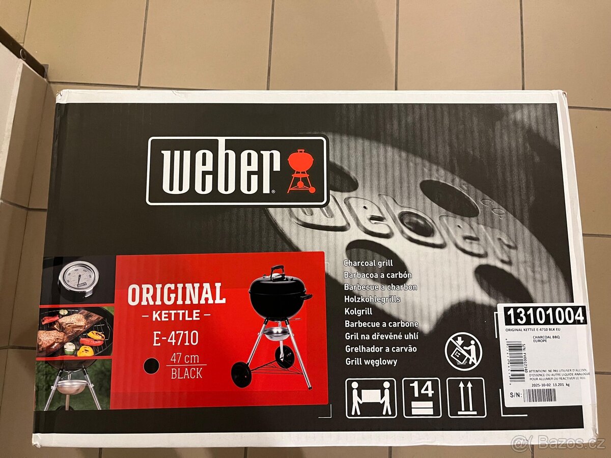 WEBER Gril na dřevo a uhlí Classic Kettle, 47 cm, černý