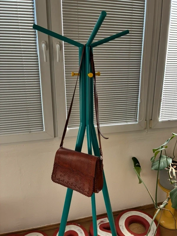 Kožená hnědá kabelka - handmade