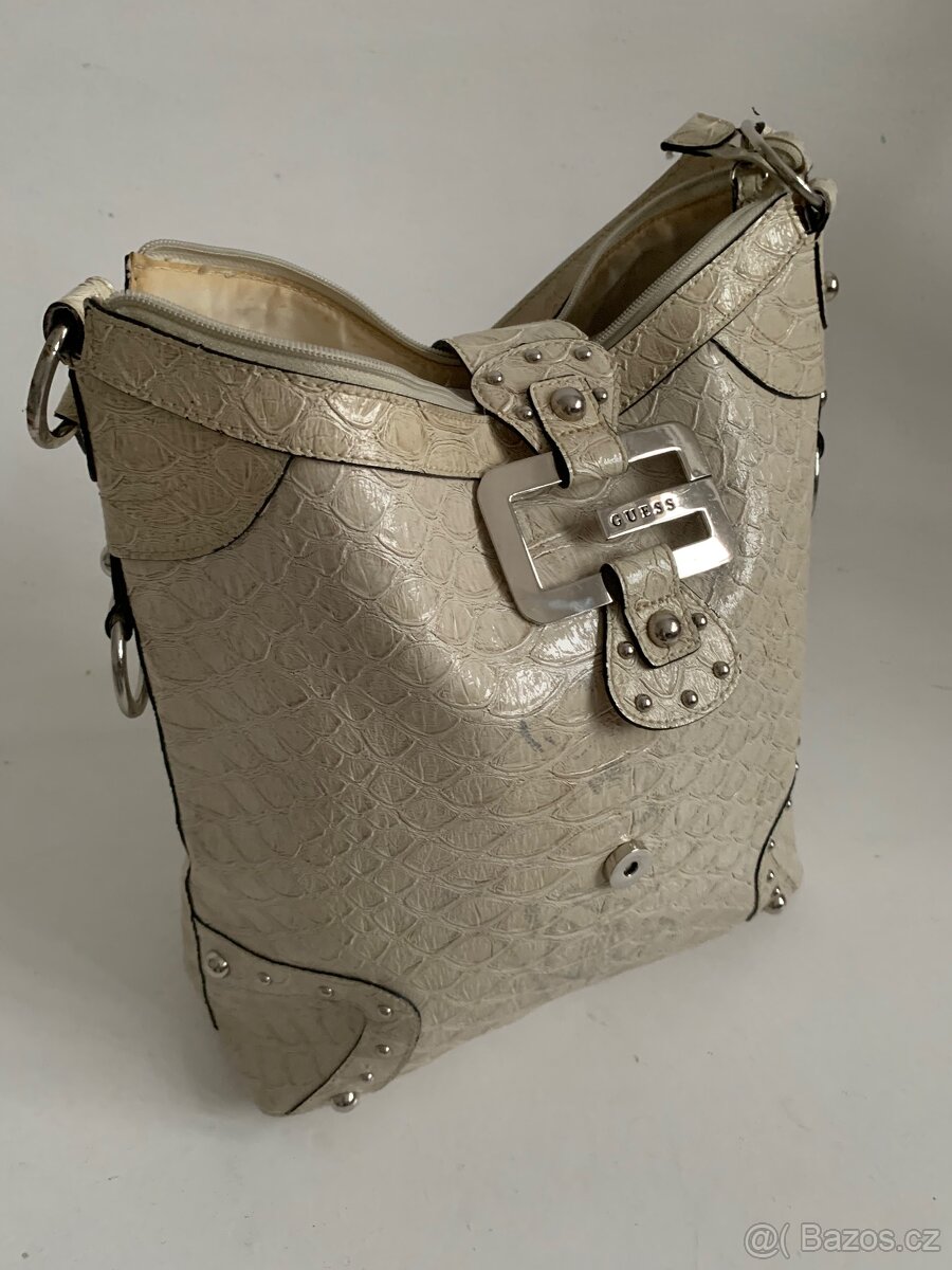 Dámská kabela-taška GUESS, objemná, krémová