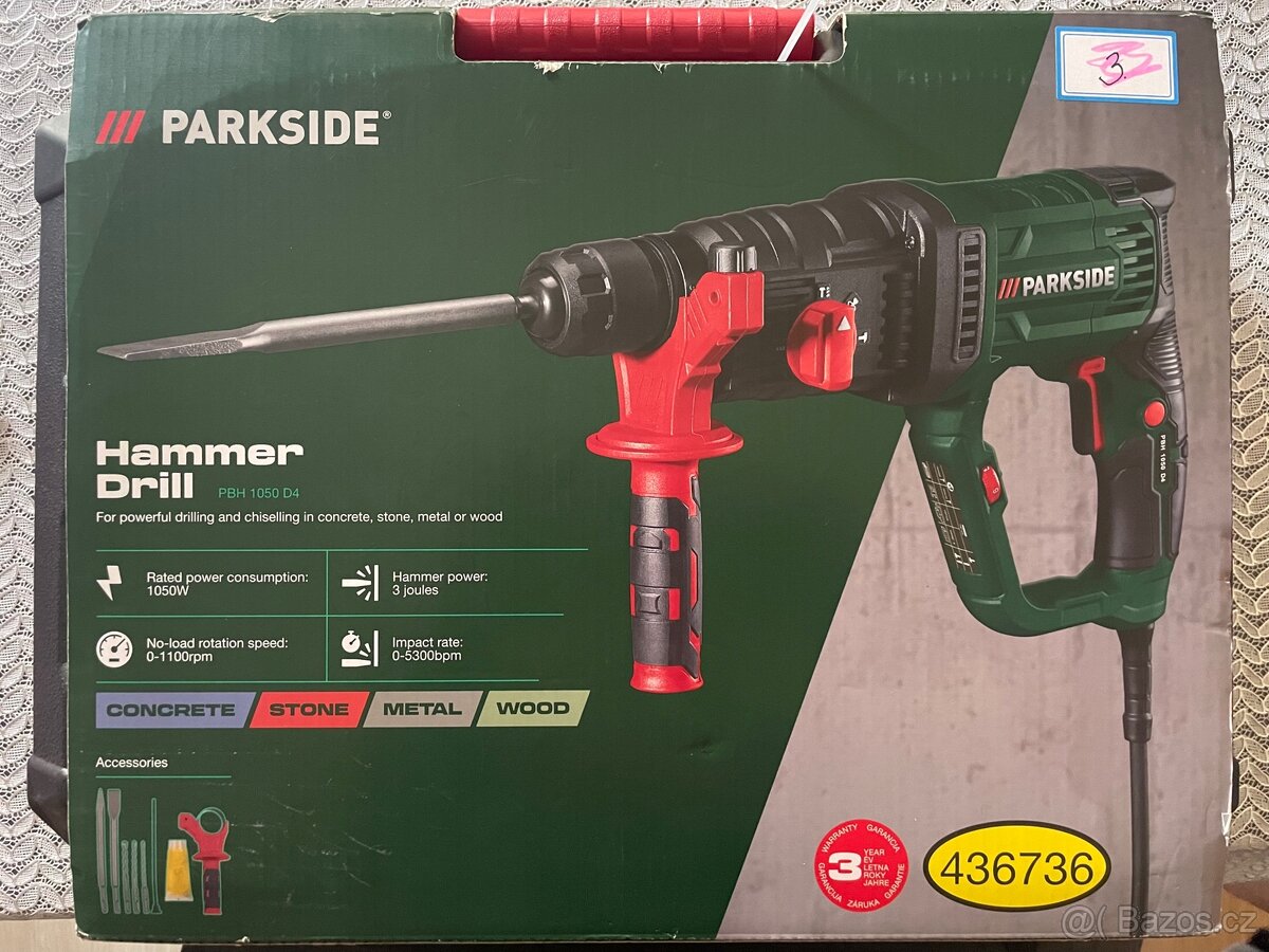 Vrtací a sekací kladivo parkside