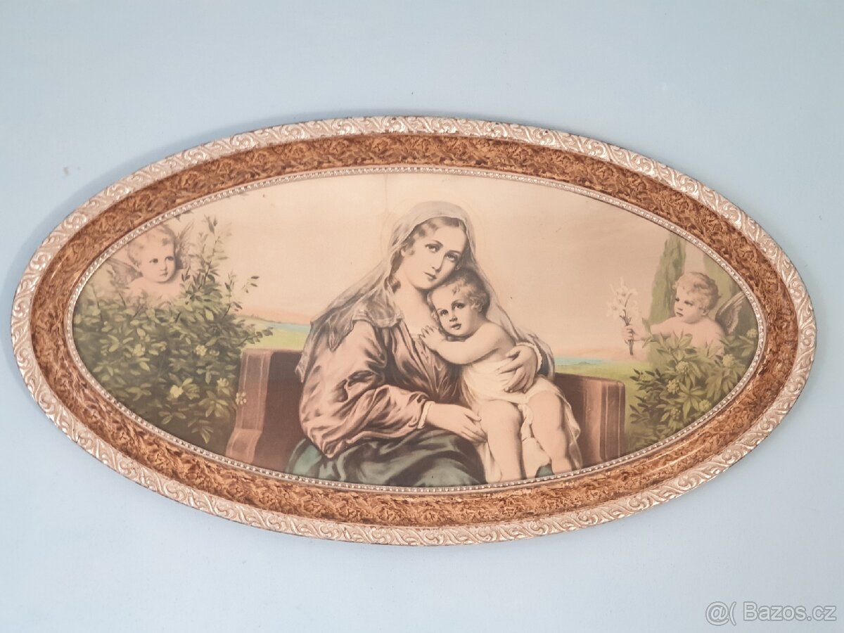 Starožitný obraz Panny Marie