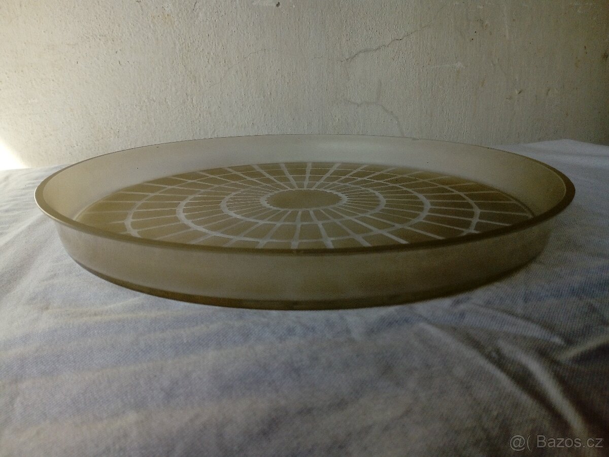 Retro skleněný podnos