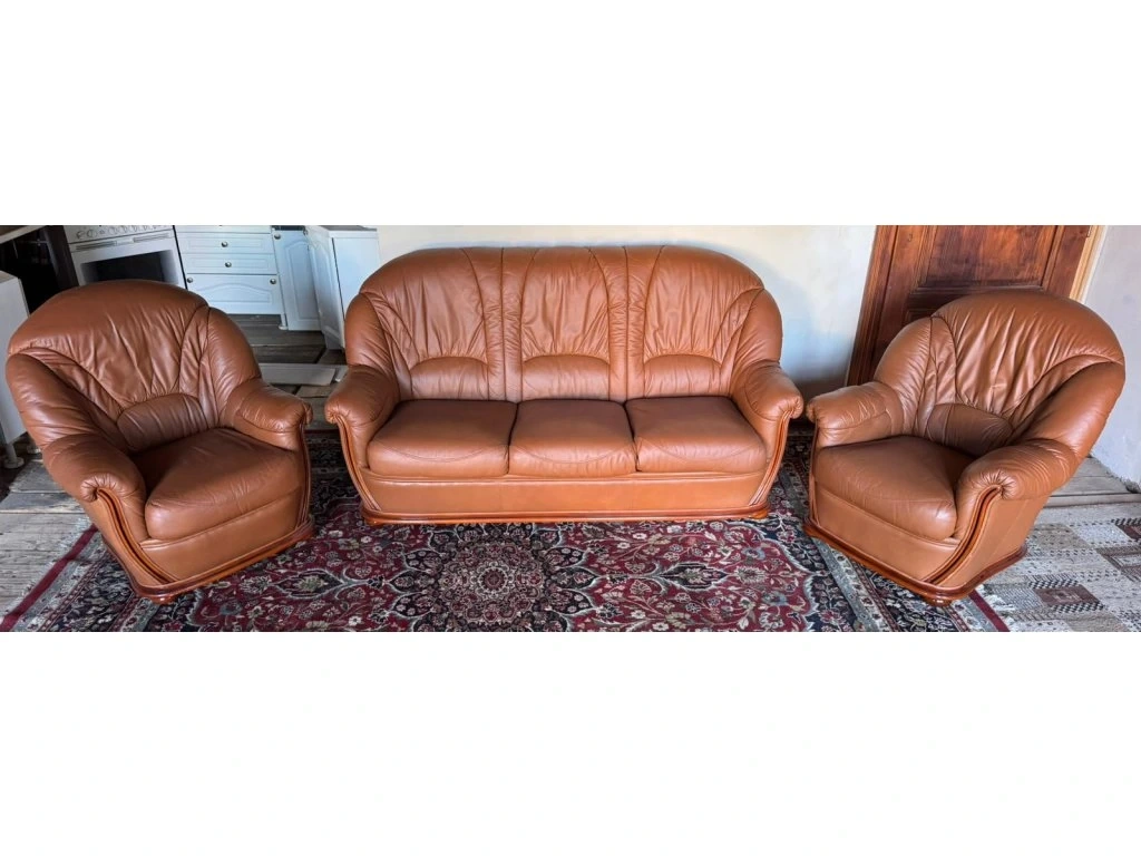 Kožená sedací souprava 3+1+1,5348