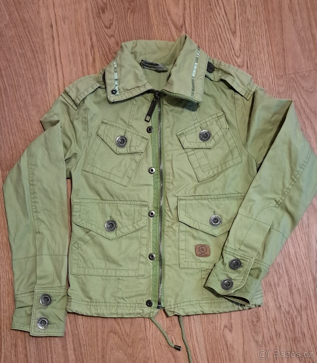 PODZIMNÍ BAVLNĚNÁ/PLÁTĚNÁ BUNDA  zn. GIRL ZONE vel. XS/ 152