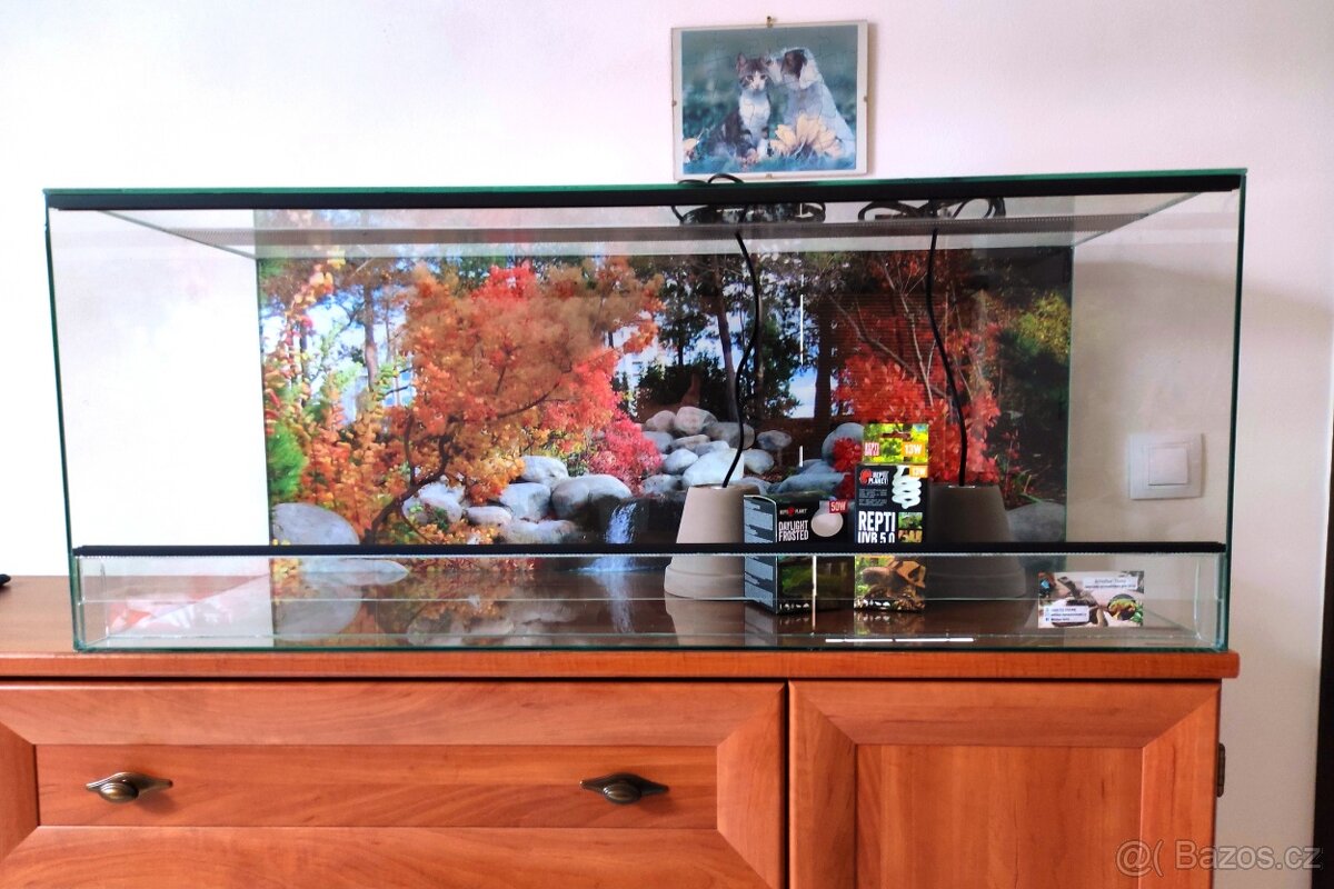 L100x40x40 terarium nové .Síla skla 5 mm . Všechny hrany str