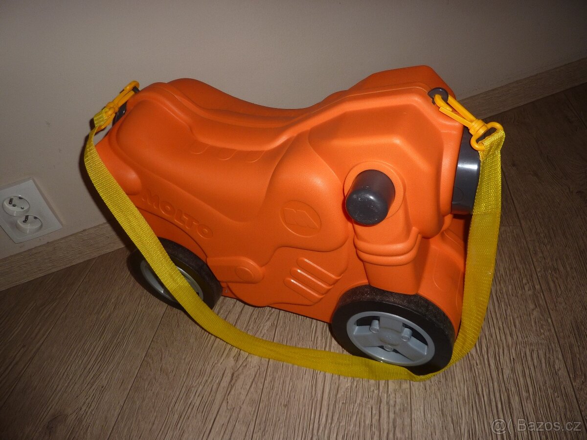 Skořepinový dětský kufr odrážedlo - motorka, 18 l
