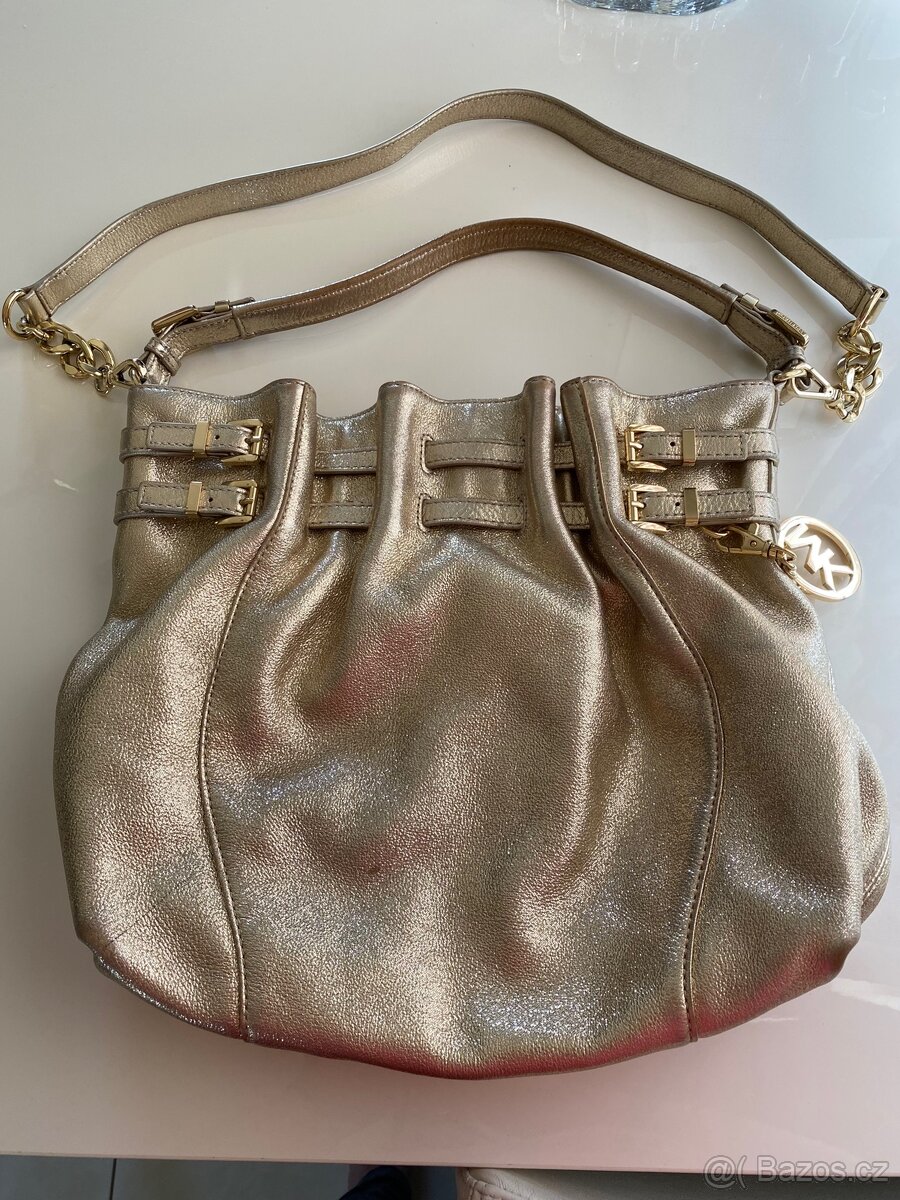 Michael Kors kožená zlatá kabelka