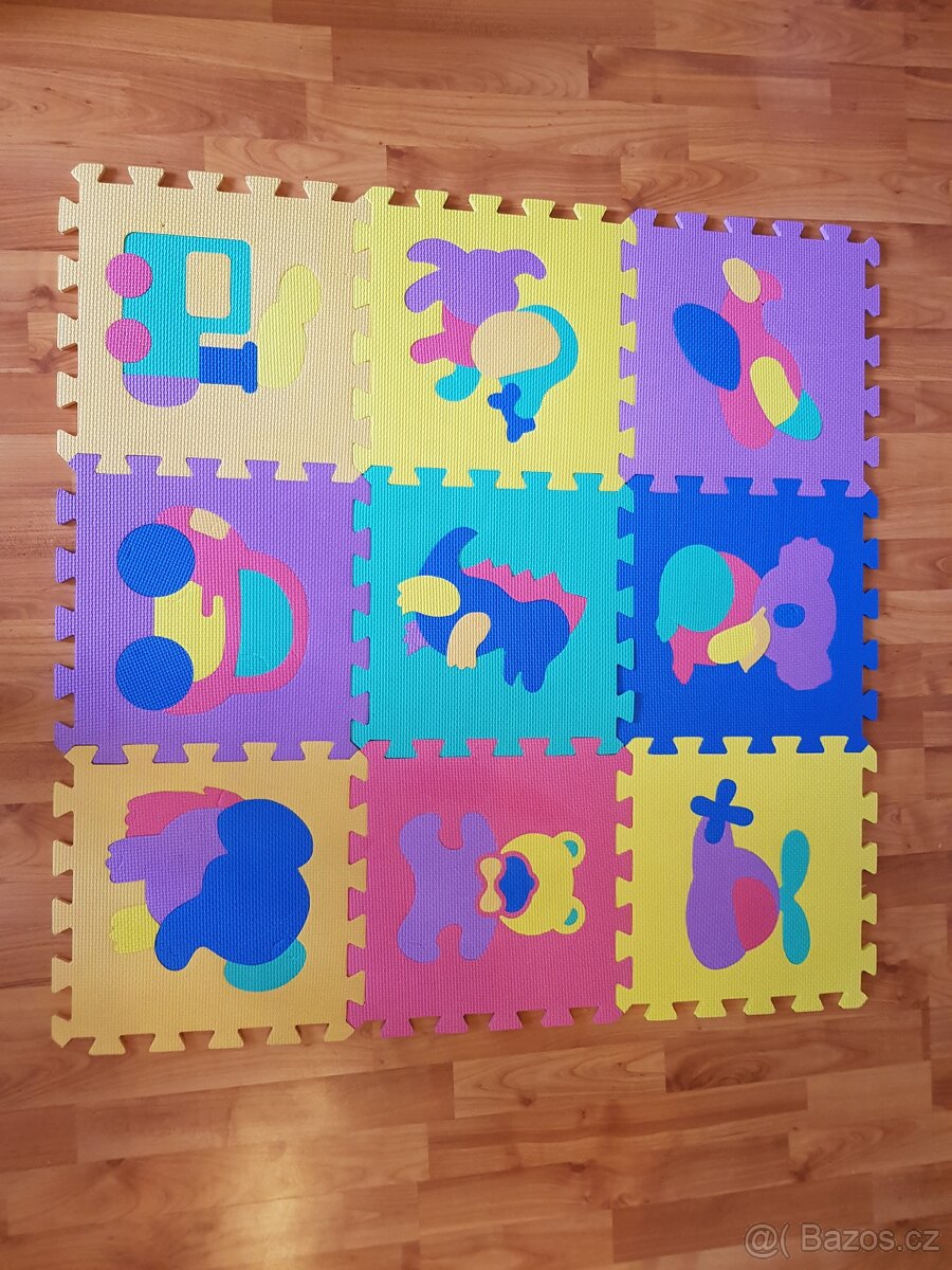 Velké pěnové puzzle čísla a zvířata, 9 a 9 ks