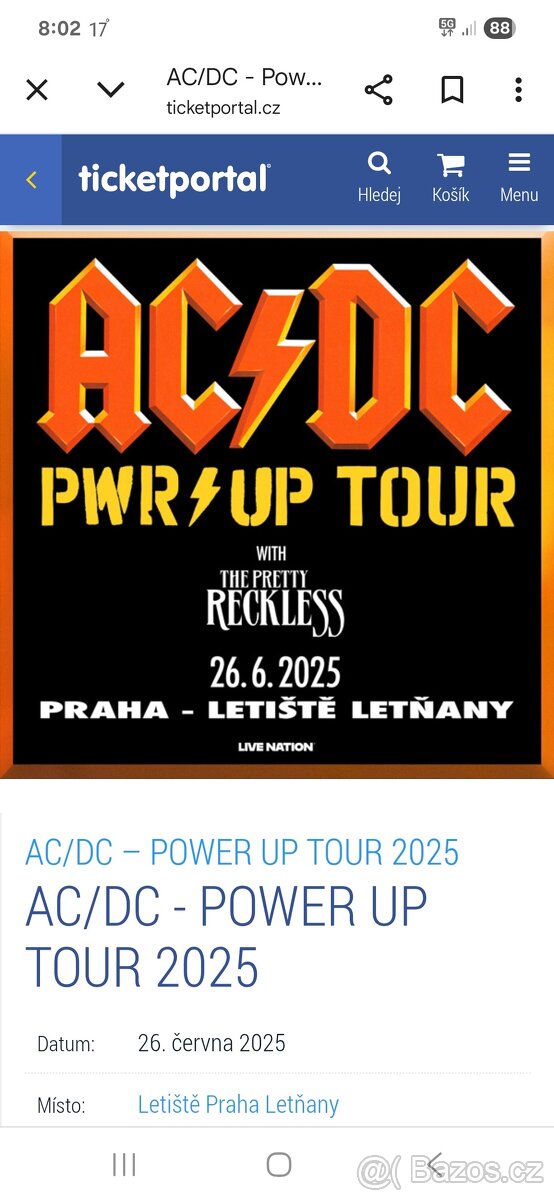 Vstupenky na AC/DC