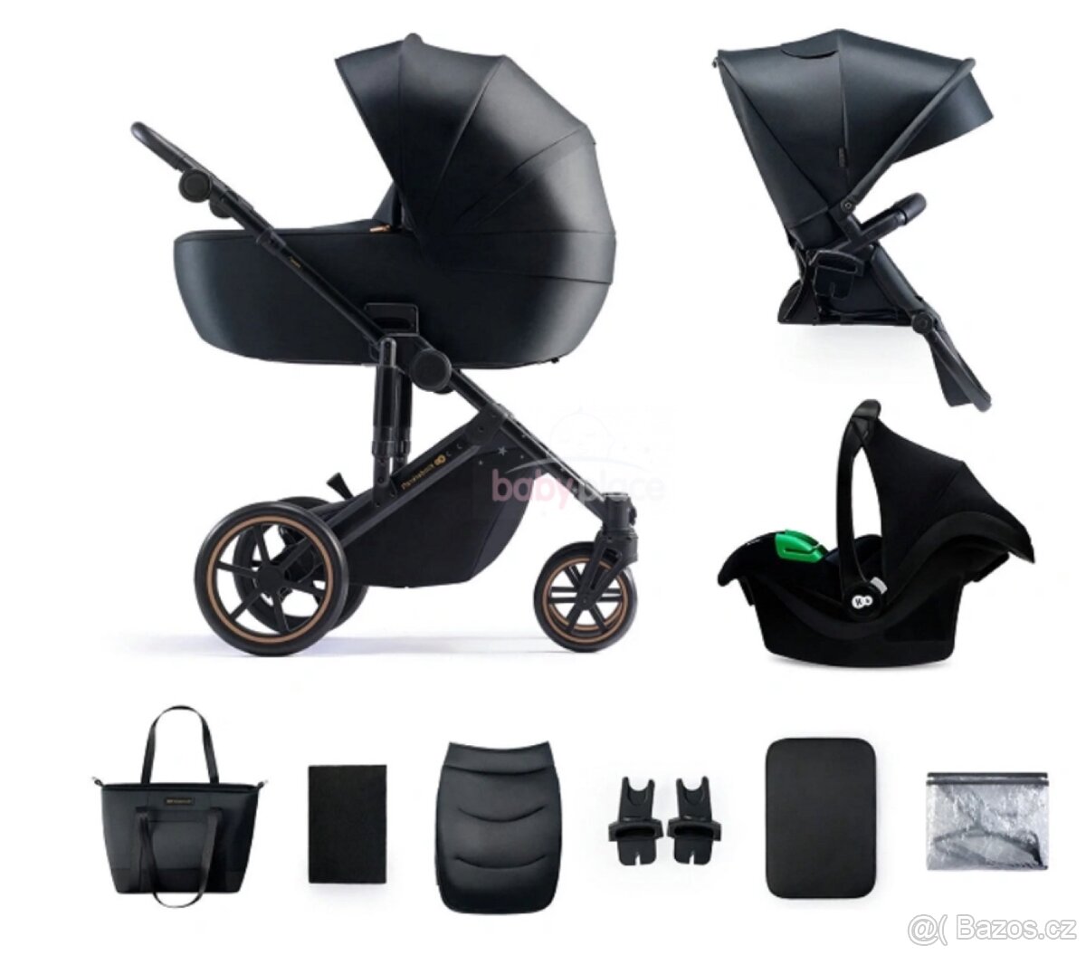 Kočárek kinderkraft prime premium 2 3v1 venezian black 2024