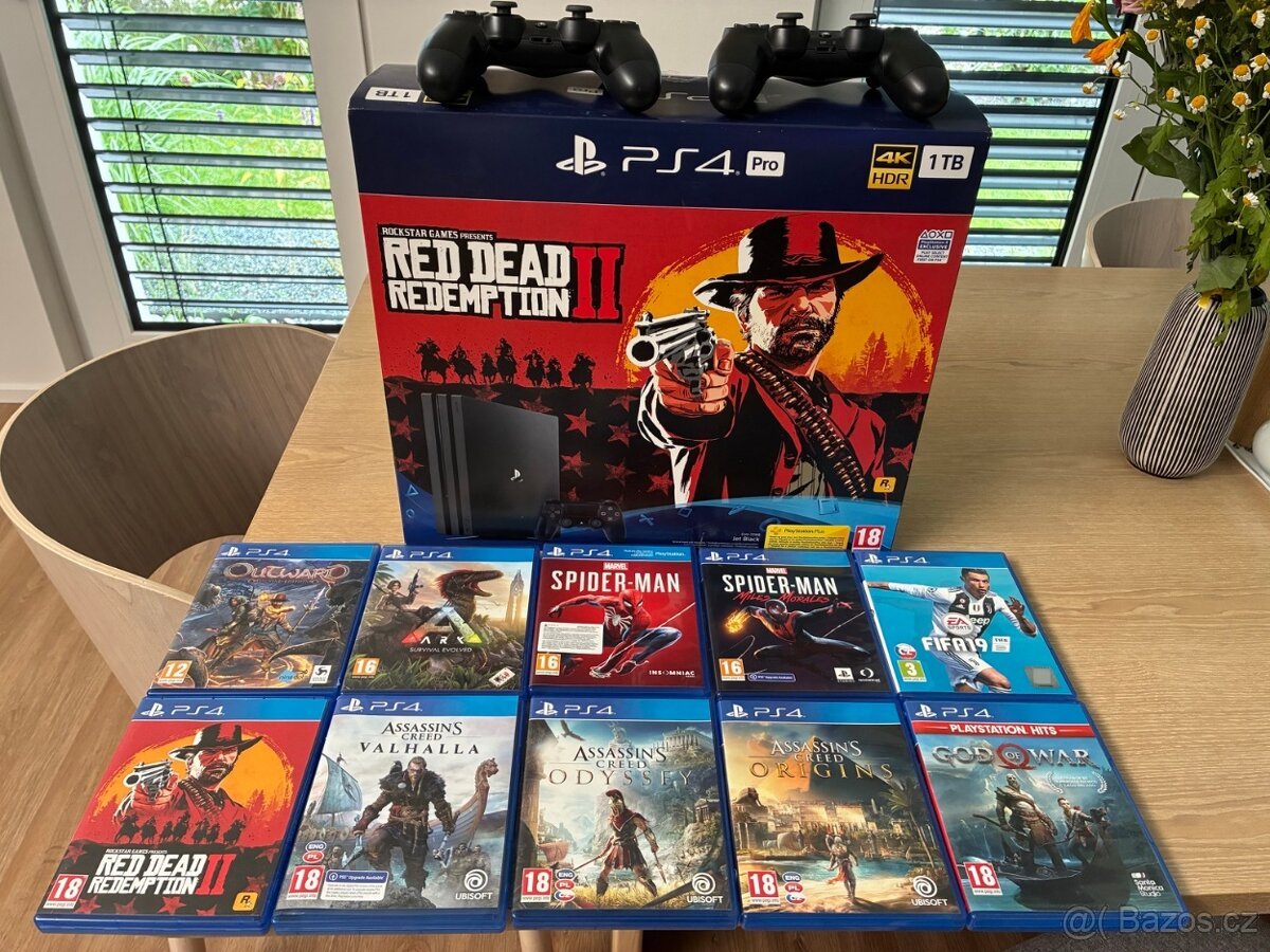 PlayStation 4 Pro 1TB + 1 ovladač – limitovaná edice Red Dea