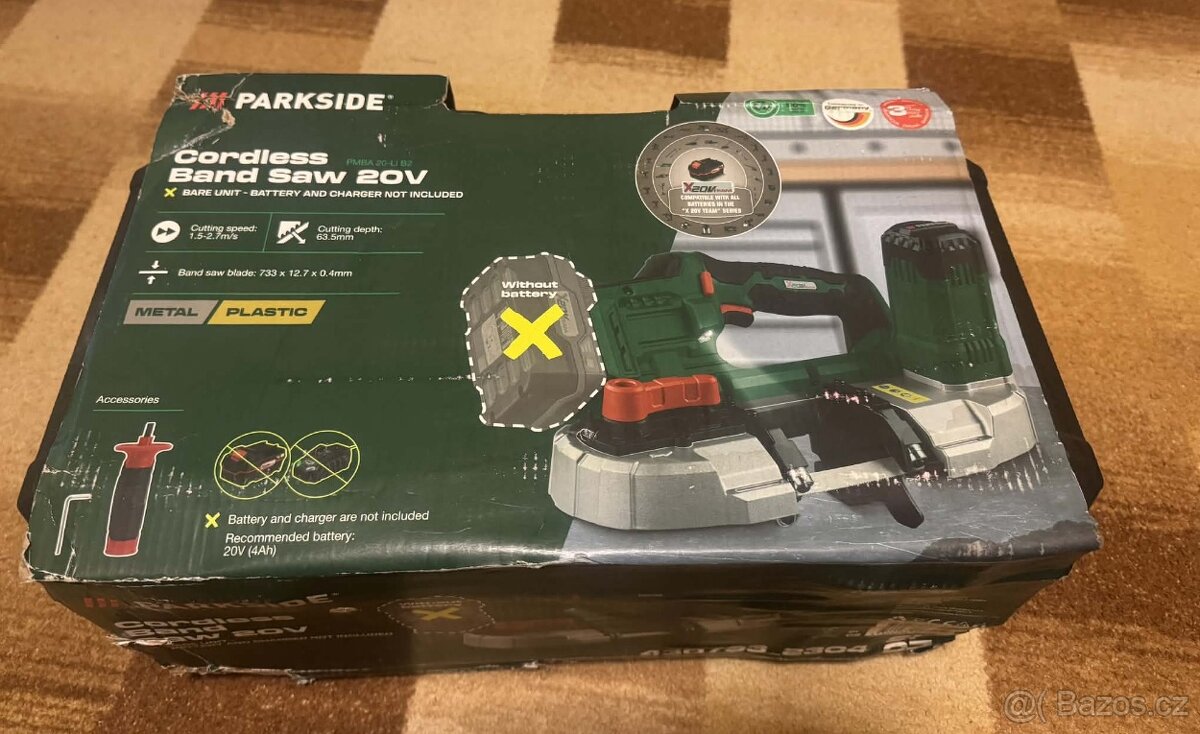 Aku pásová pila PMBA 20-Li B2 – bez akumulátoru a nabíječky