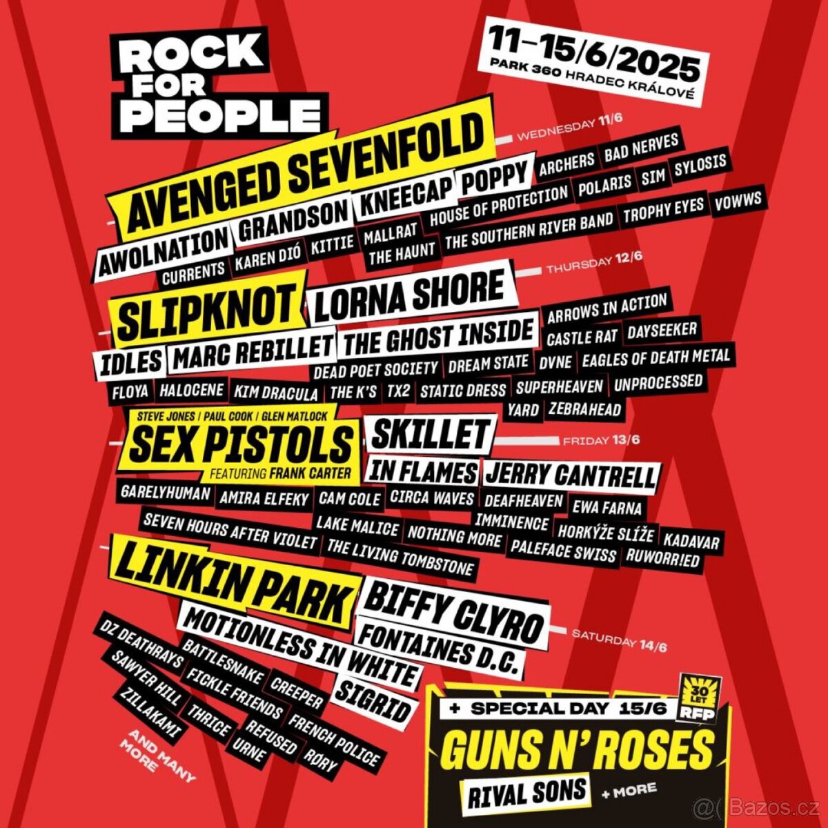 Prodám 2 vstupenky na Rock for People 2025