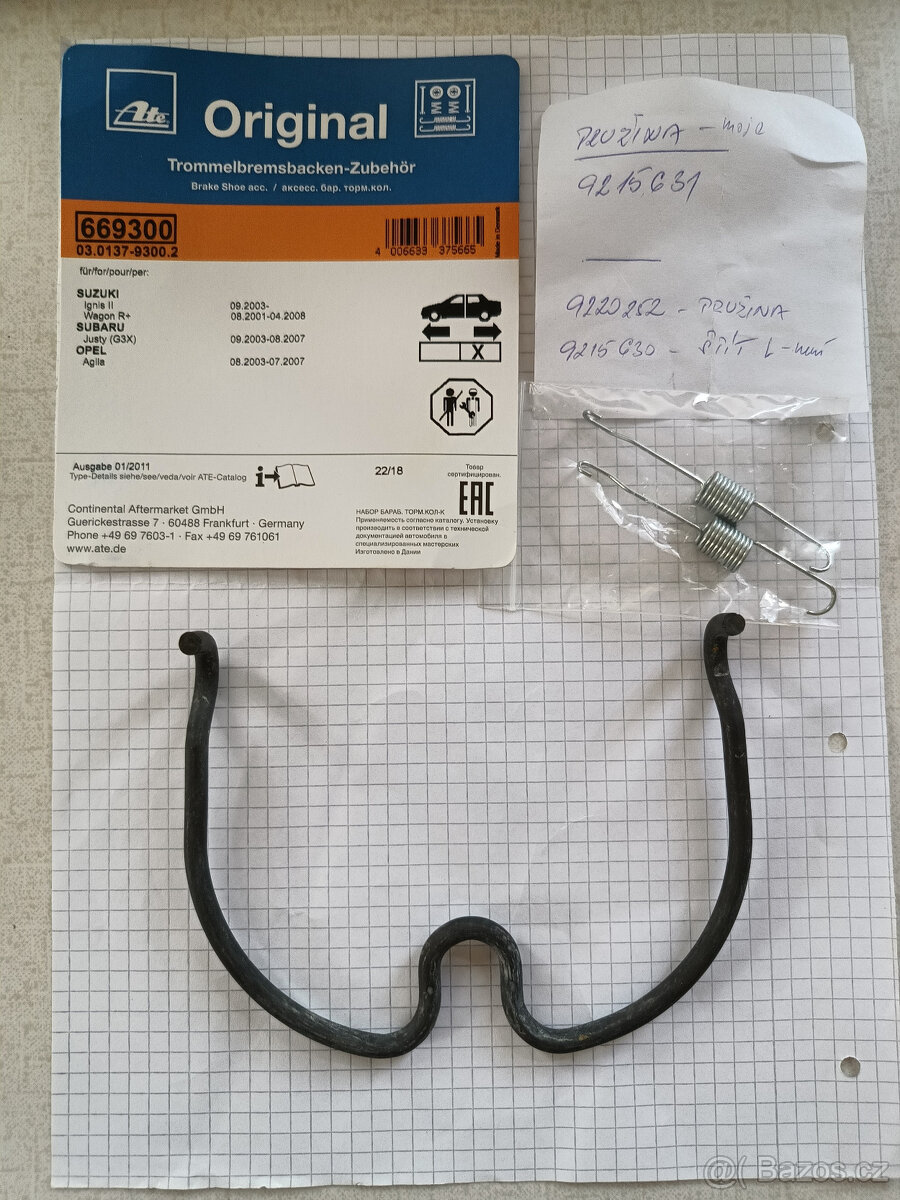 pružina brzdové čelisti Opel Agila A