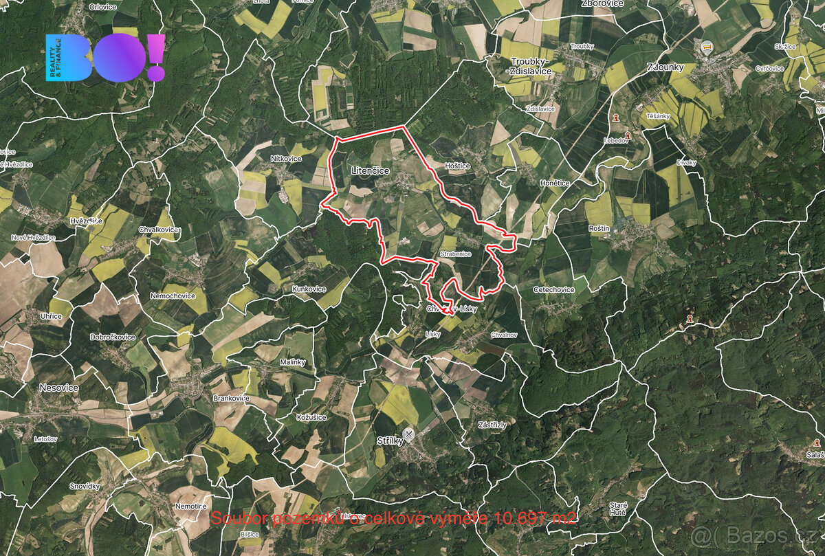 Prodej pole, 10697 m², Strabenice