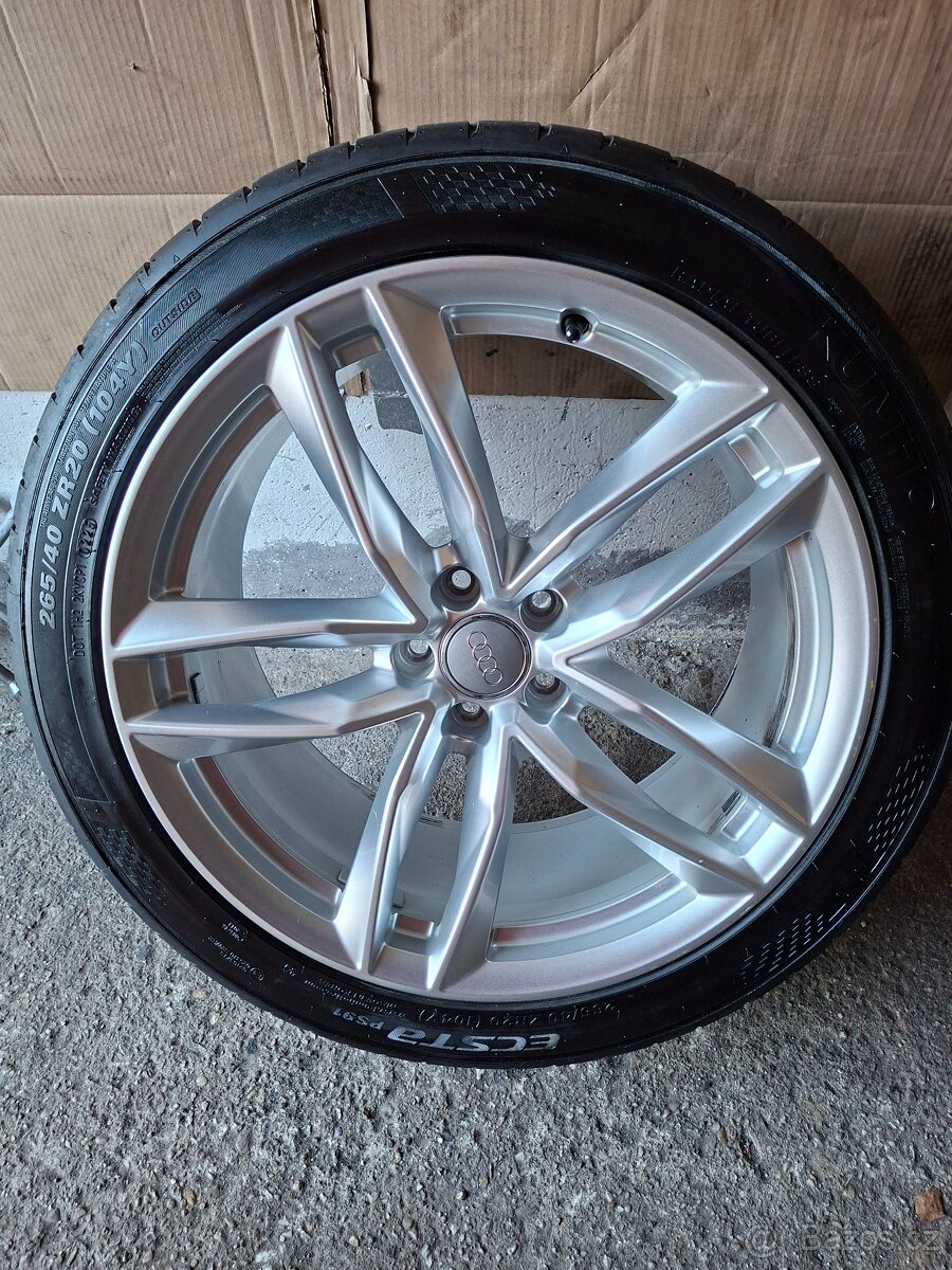 Alu kola Audi R20 5x112 originál s novýma gumová kumho.