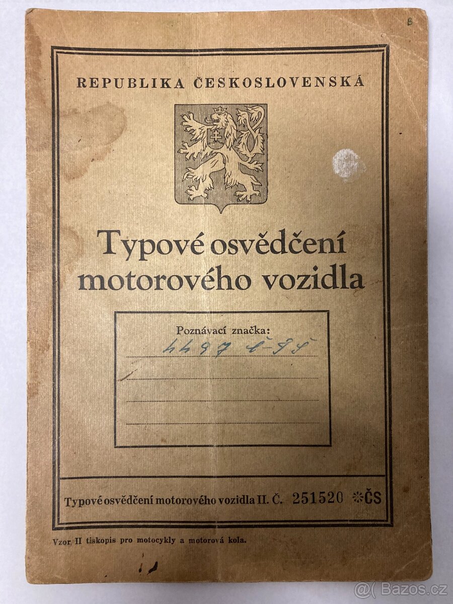 BMW R12 - typové osvědčení