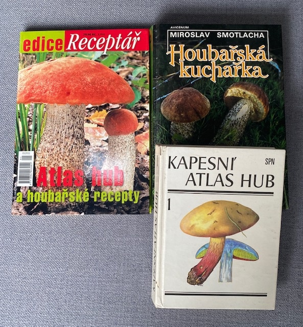 3x HOUBY: Kapesní atlas hub, Houbařská kuchařka, Receptář