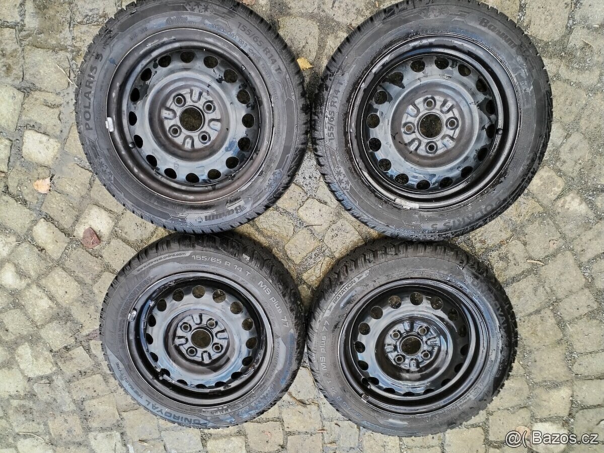 Aygo C1 PEUGEOT 107 disky 4x100 +155/65/14 ZIMA