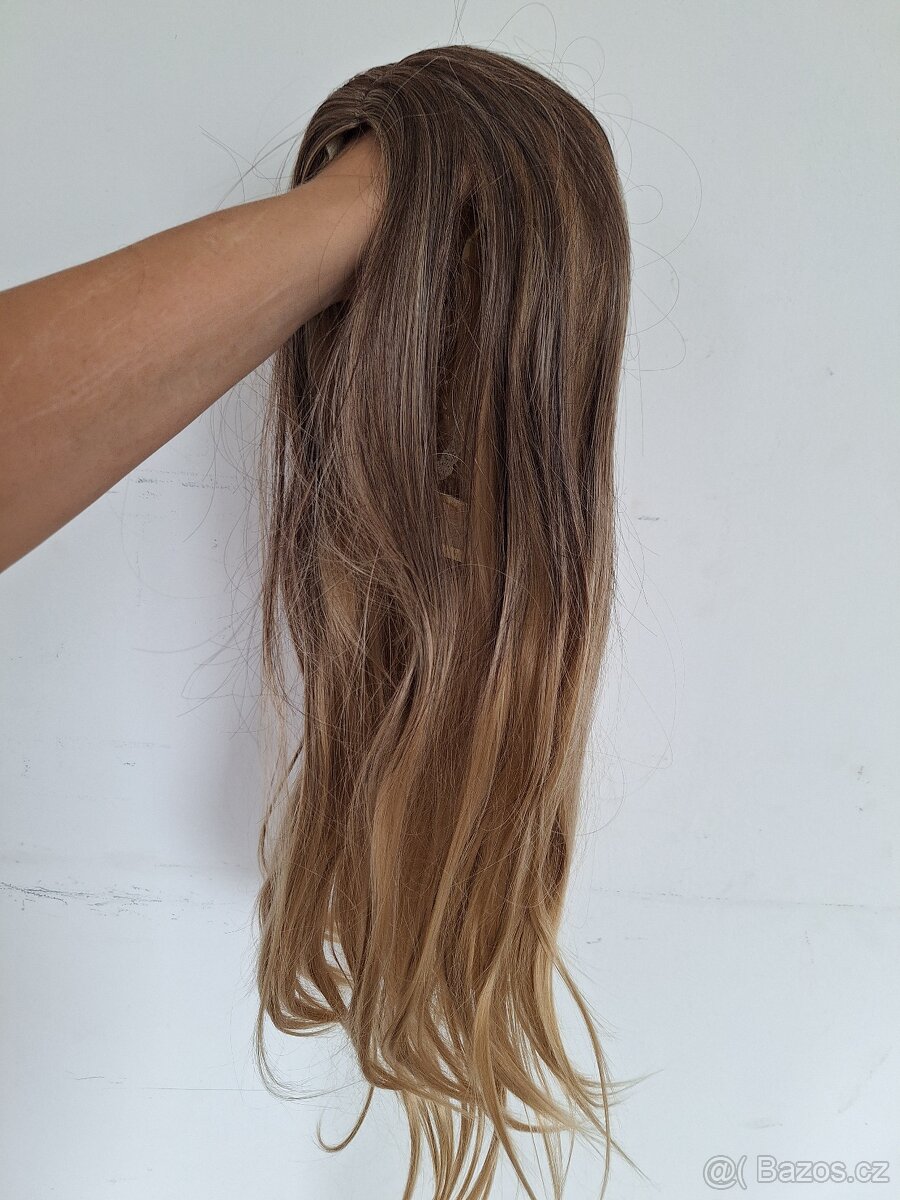 Nová dlouhá Ombre špinavý blond paruka