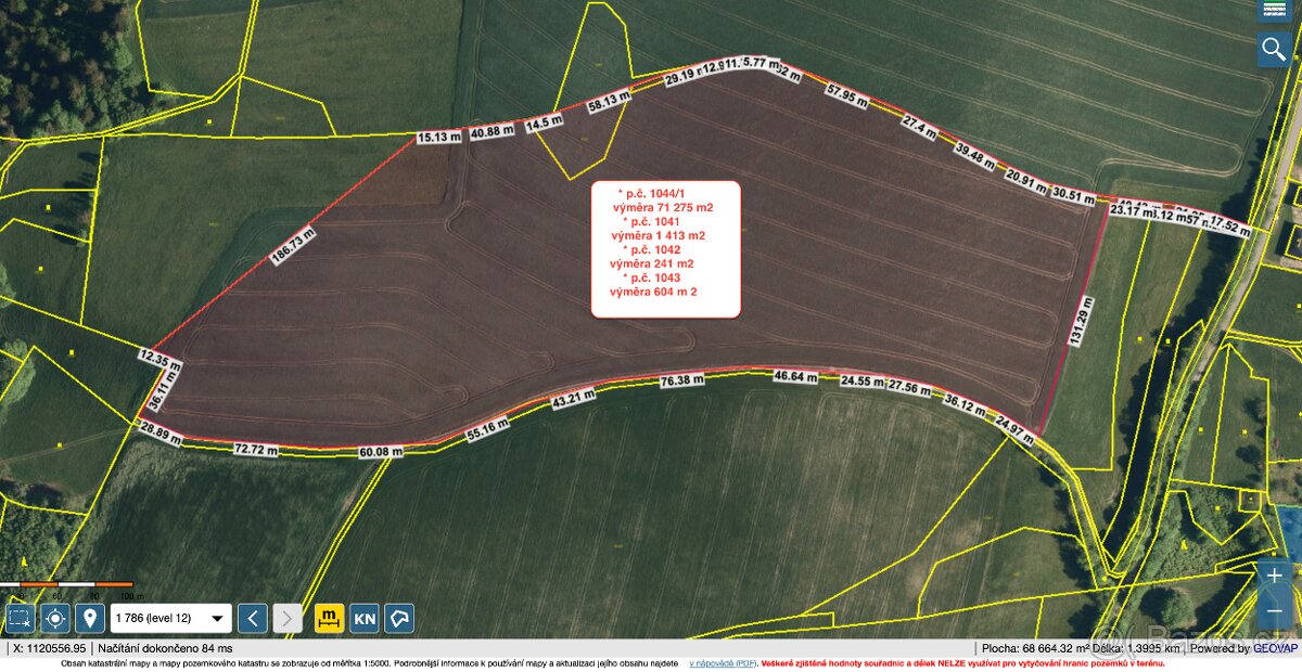 orná půda / pole - soubor parcel 73.533 m2