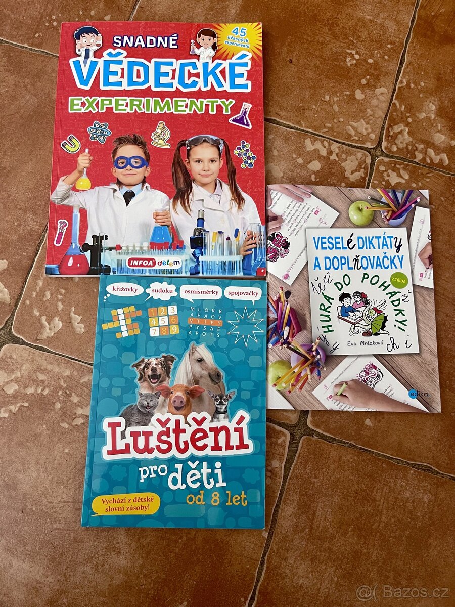 Knihy pro školní děti, experimenty, leštění, nové