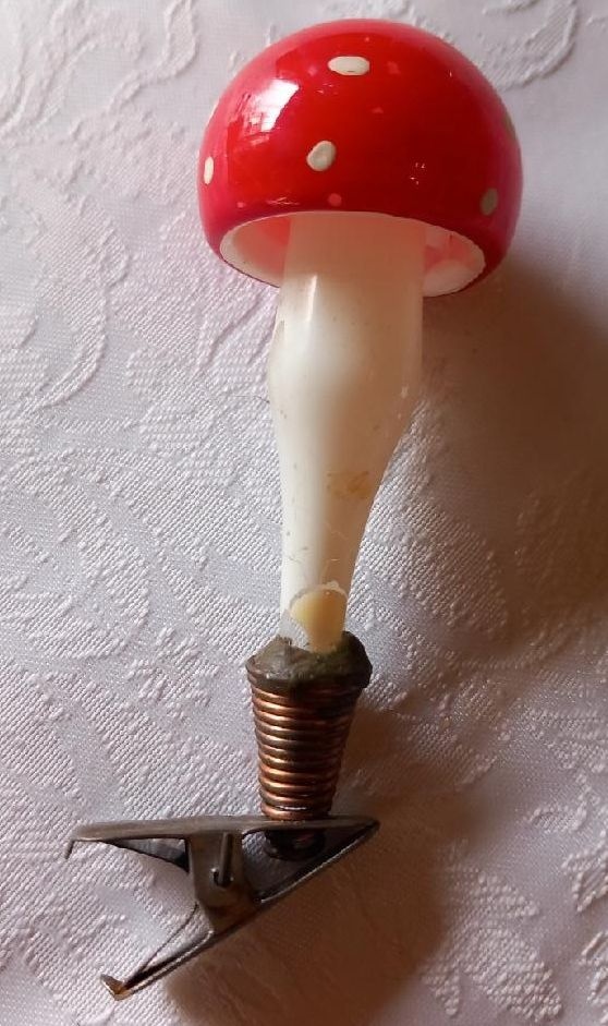 Vánoční ozdoba Muchomůrka na skřipci, RETRO