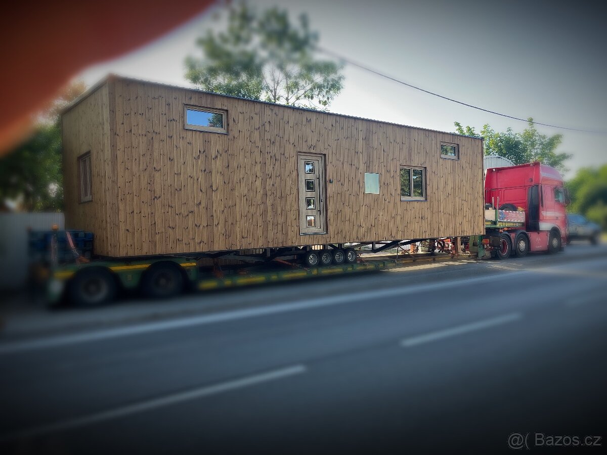Tiny house 12x4m, maringotka, dřevostavba