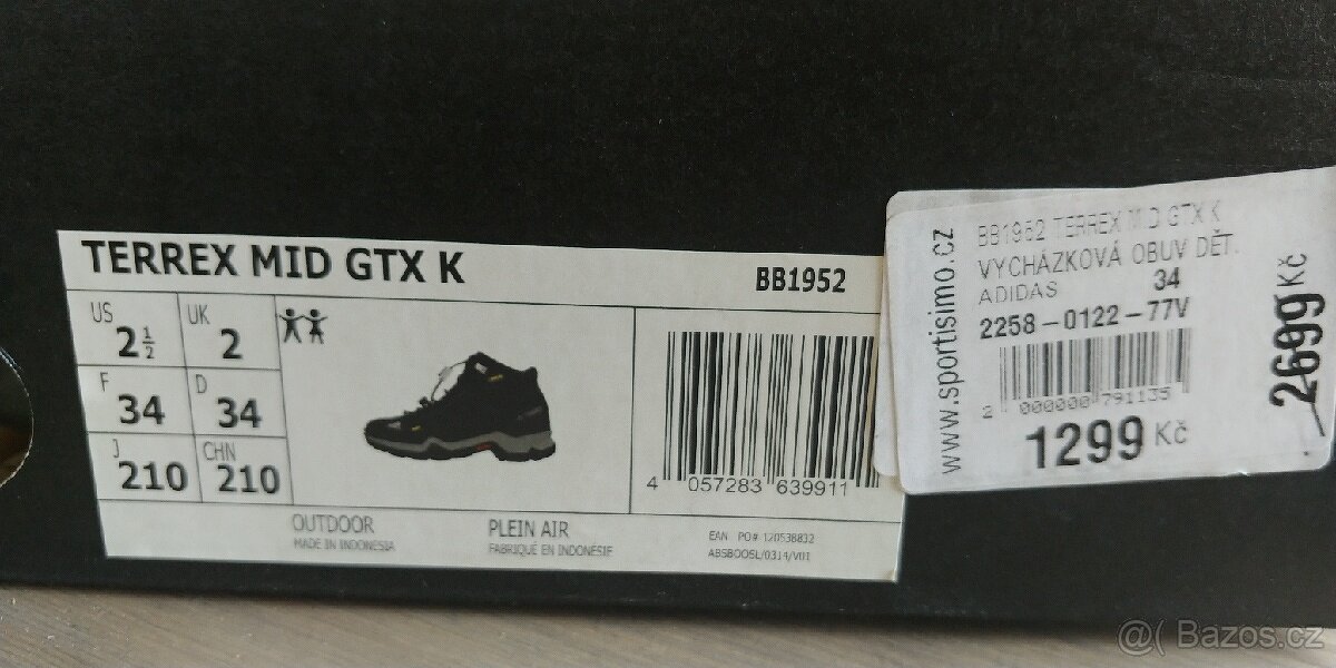 Dětské boty Adidas vel.34, Terrex mid gtx k