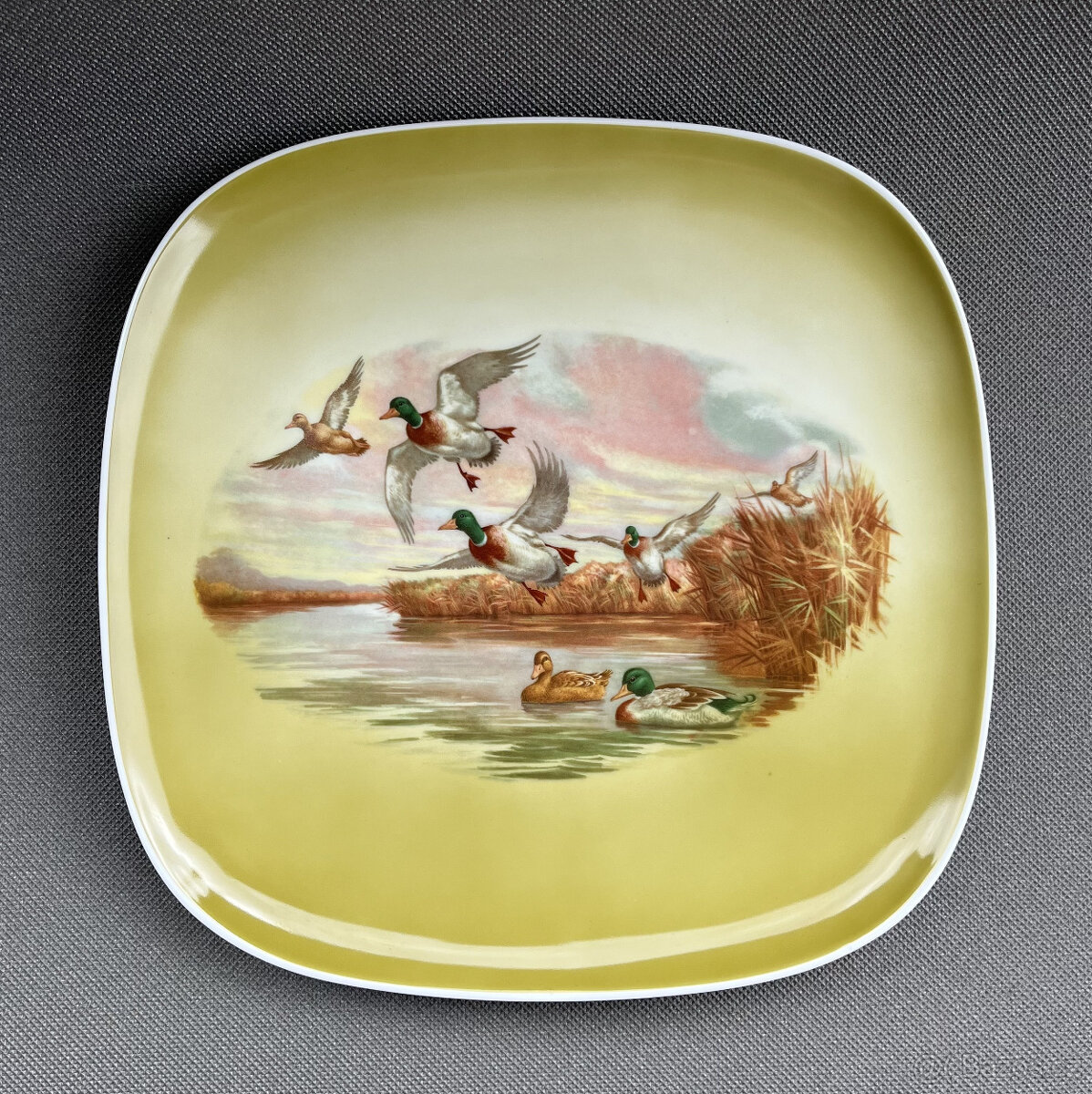 Rosenthal Porcelánový tác, mísa Kachny, 30x30 cm