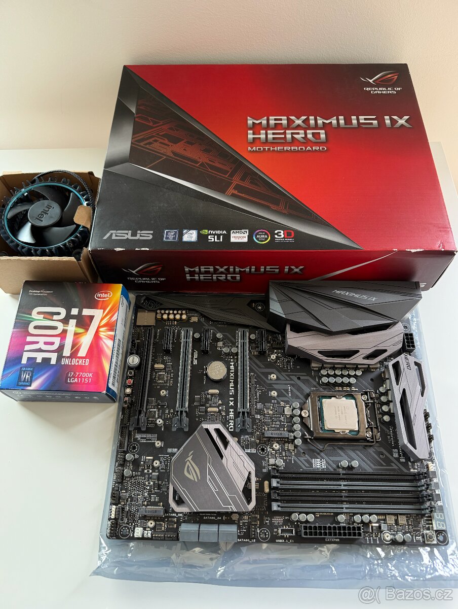 ASUS Maximus IX Hero + Intel i7-7700K + Větrák