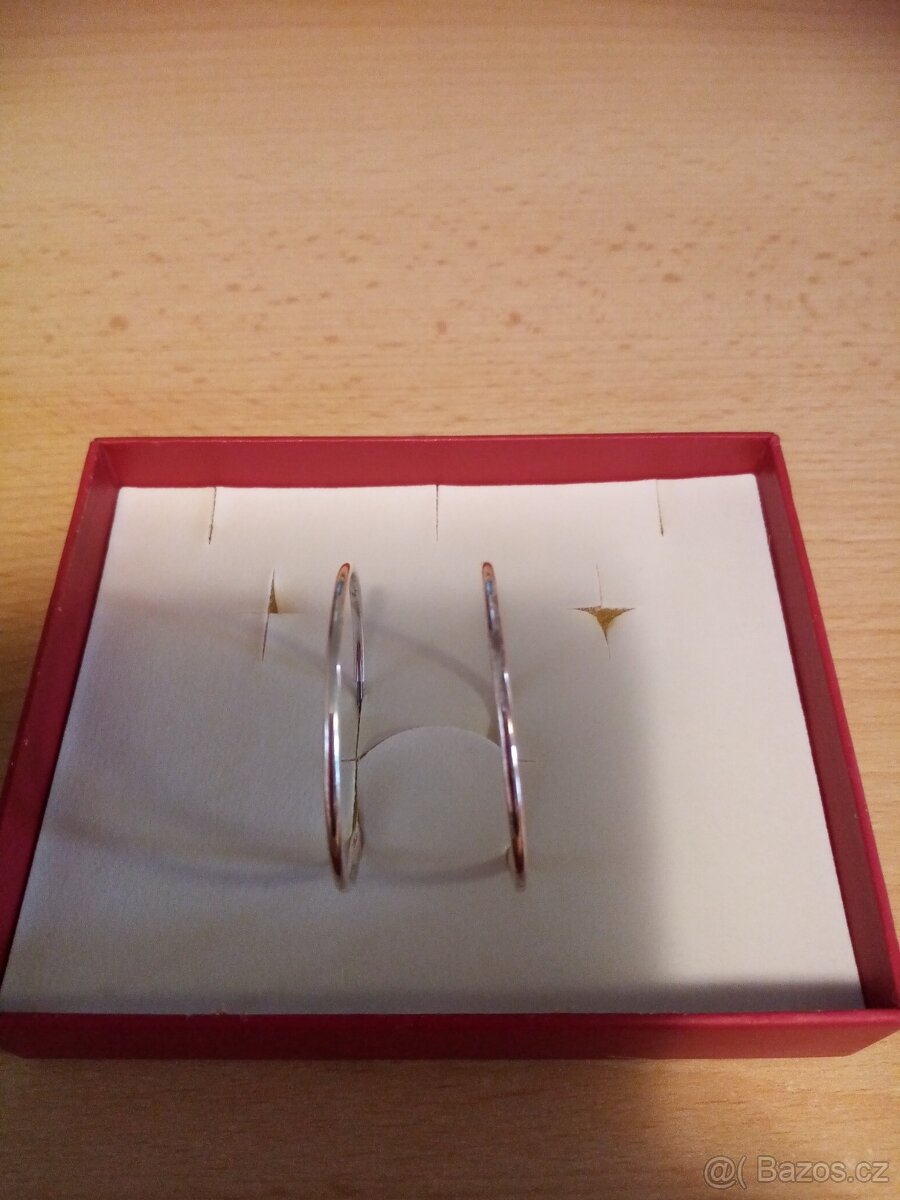 Náušnice stříbrné kruhy velikost 3,5 cm
