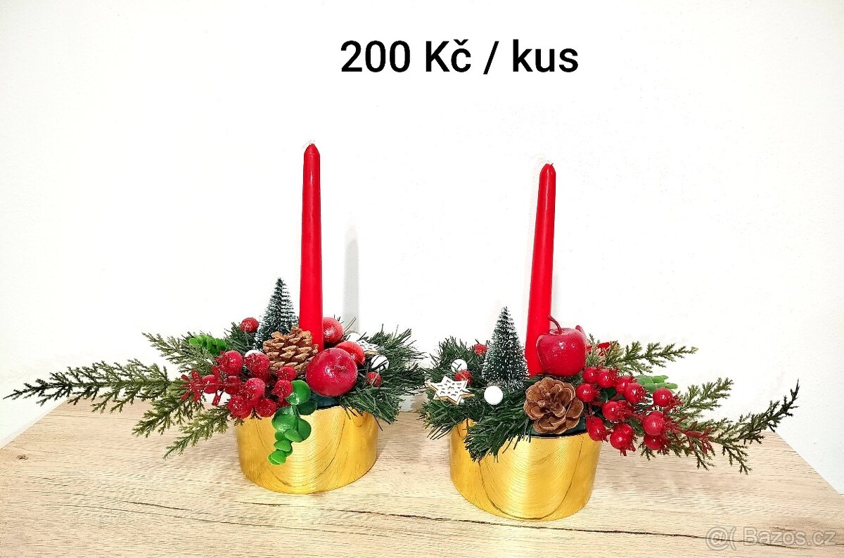 Prodám nové trvanlivé vánoční svícny