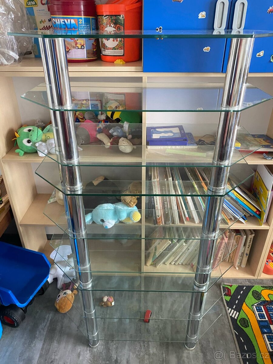 Skleněný hifi TV stolek pod televizi