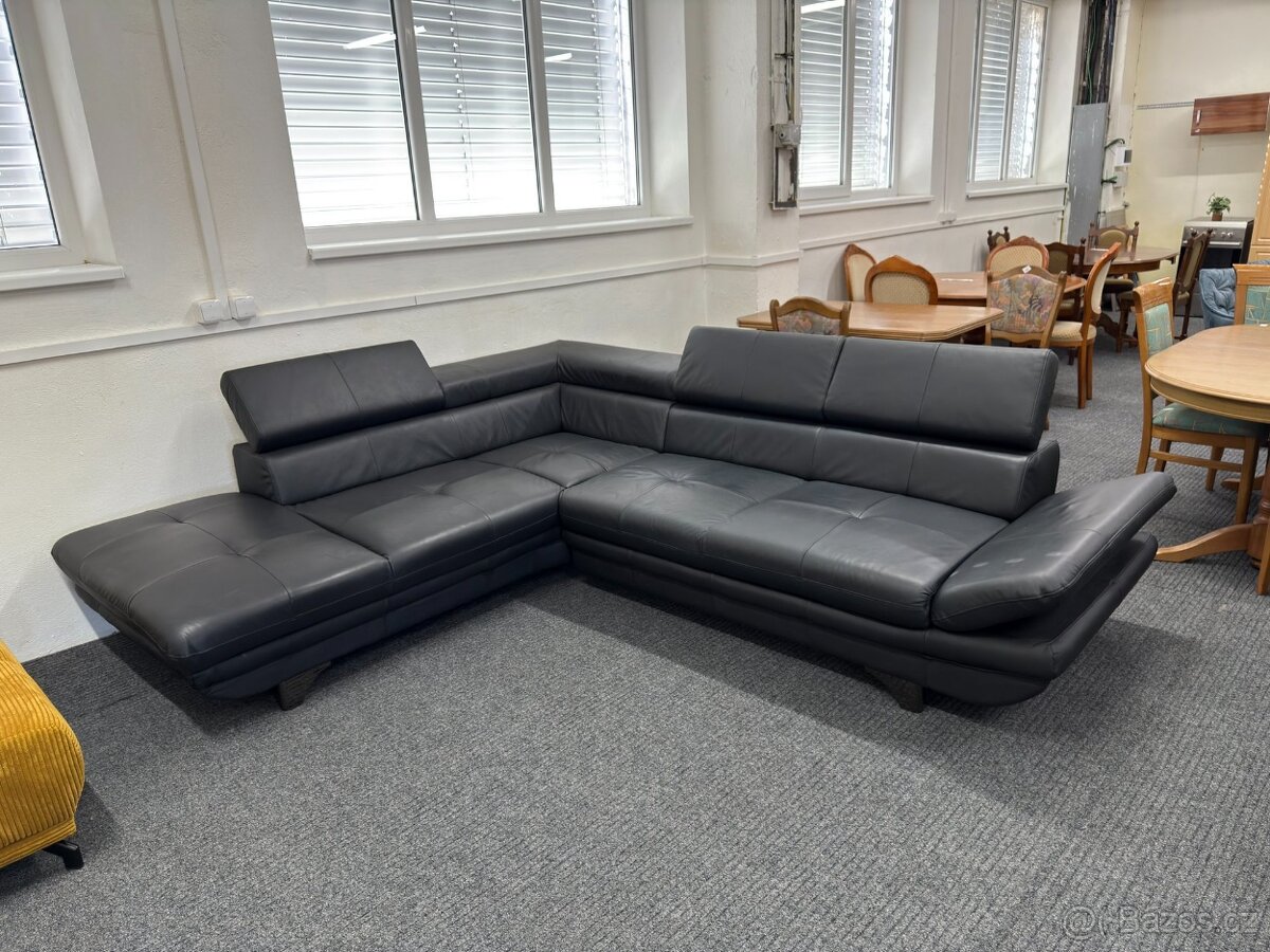 Sedací souprava rohová - kůže - NEPOUŽITÁ