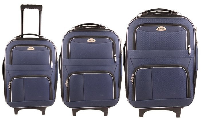 VÝPRODEJ sada 3 látkových kufrů