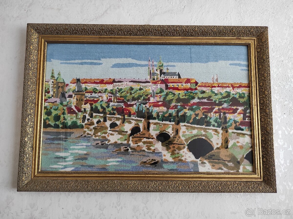 Vyšívaný obraz - Pražský hrad