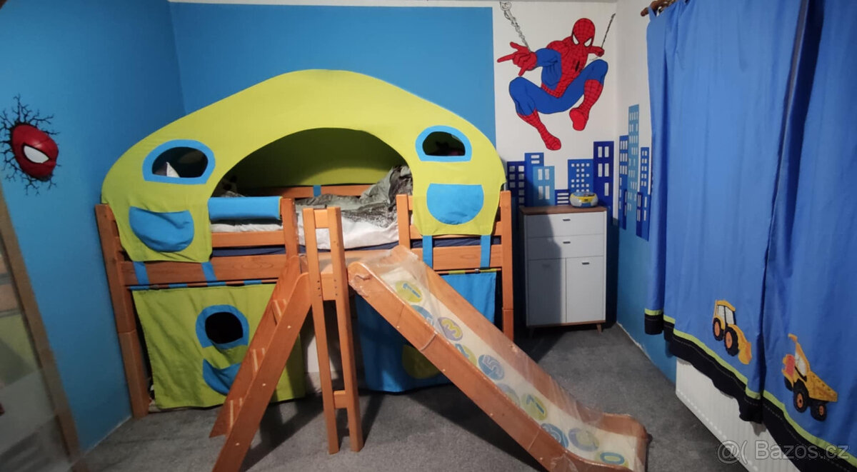 Domestav postel , dětský pokoj , pokojíček , zvýšené lůžko,