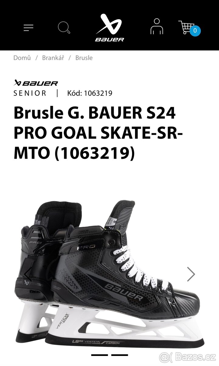 Brankářské brusle Bauer