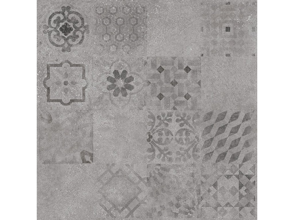 Dekorativní dlažba, šedá, matná, 60 x 60 x 1 cm