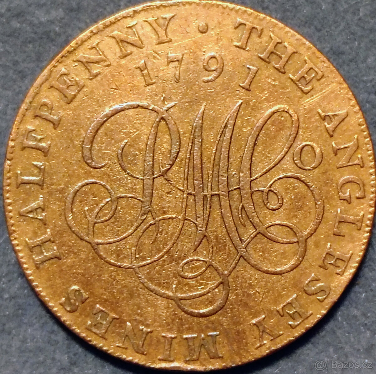 anglicka mince half penny z roku 1791