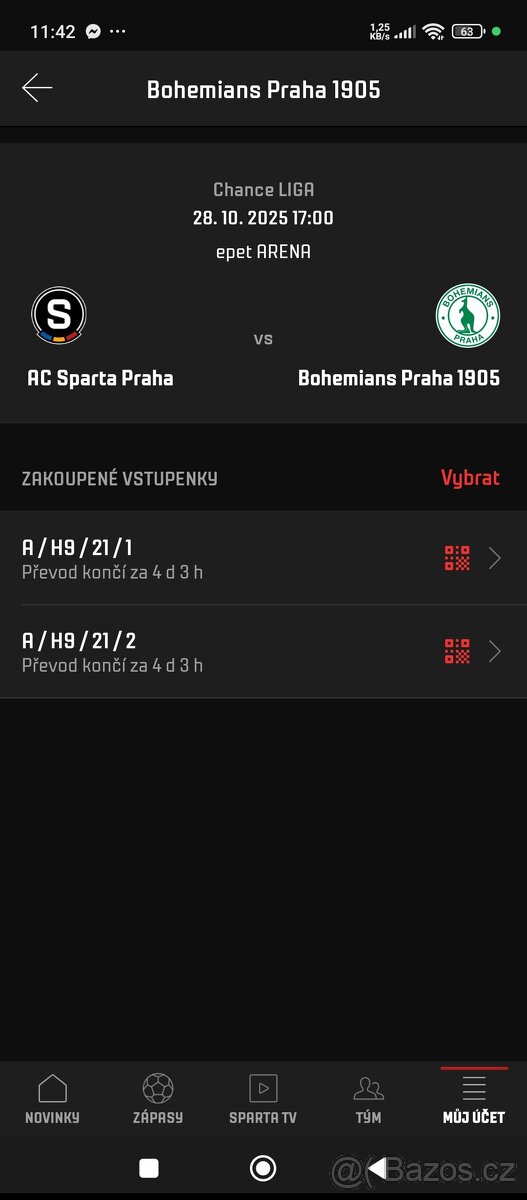 Prodám 2 ks Sparta Bohemians